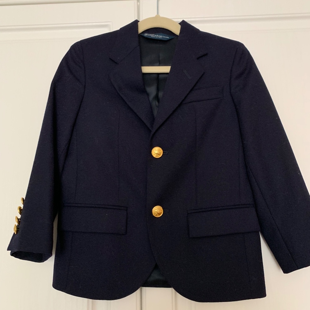 Ralph Lauren POLO Boys Blazer, Dar Blue with gold